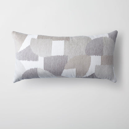 Otto  - Modern 35x70 Throw Pillow with Geometric Pattern - Grey