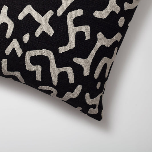 Nandos - Maze Patterned 20x20 Inch Pillow - Black (Cover Only)