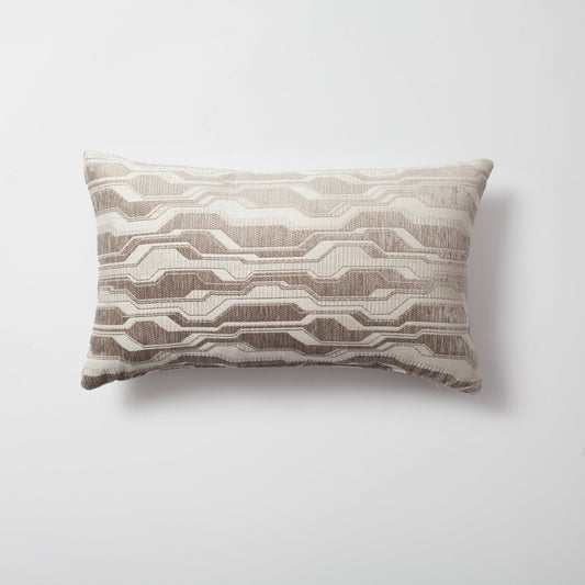 Lebon - Geometric Patterned 12x20 Inch Pillow - Mink (Cover Only)