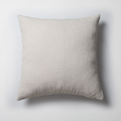 Julia - Plain Boucle Woven Square Pillow 20x20 Inch - White (Cover Only)