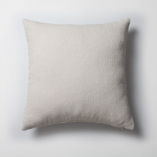 Julia - Plain Boucle Woven Square Pillow 20x20 Inch - White (Cover Only)