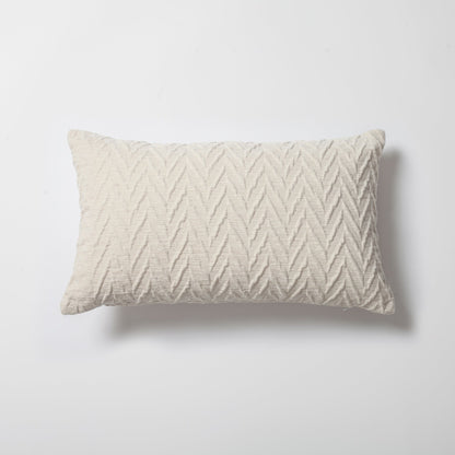 Cello - Embossed Pattern Cushion 12x20 Inch - White (Cover Only)