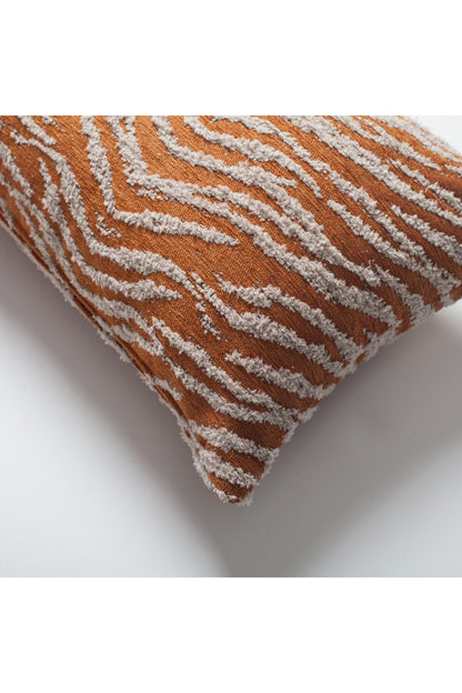 Tokyo - Geometric Zebra Patterned Pillow 12x20 Inch - Orange (Cover Only)