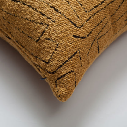 Amorf - Abstract Patterned 14x28 Inch Cushion - Mustard (Cover Only)
