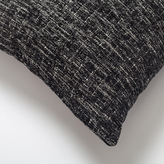 Flap - Textured Linen Pillow 20x20 Inch - Black (Cover Only)