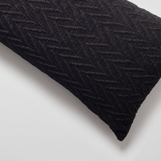 Cello - Embossed Pattern Cushion 14x28 Inch - Black (Cover Only)