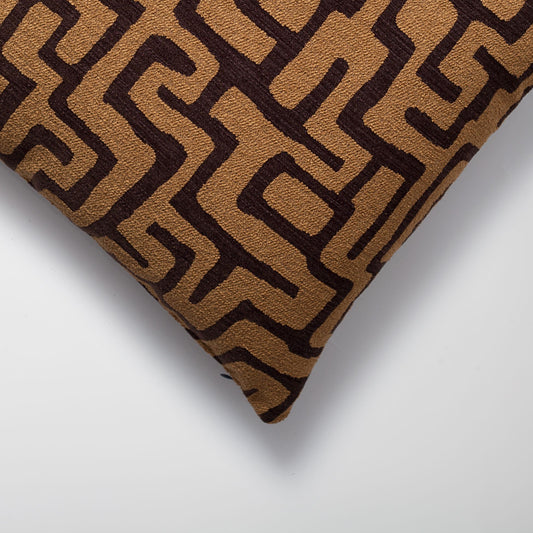 Norm - Maze Patterned 20x20 Inch Pillow - Brown (Cover Only)