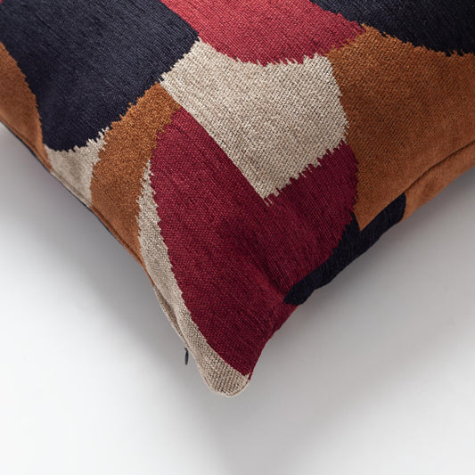 Otto  - Modern 35x70 Throw Pillow with Geometric Pattern - Bordeaux