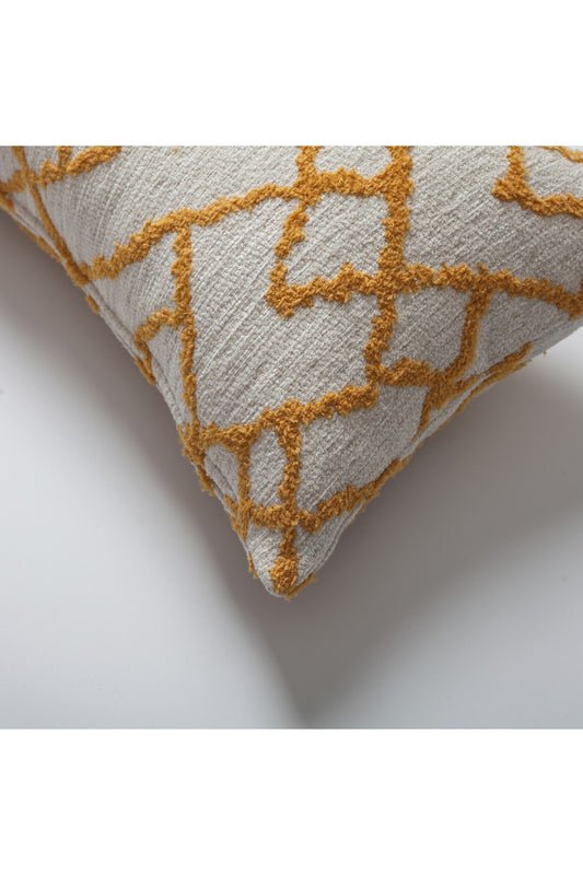 Maya - Ethnic Kilim Patterned Rectangular Pillow 12x20 Inch - Yellow (Cover Only)