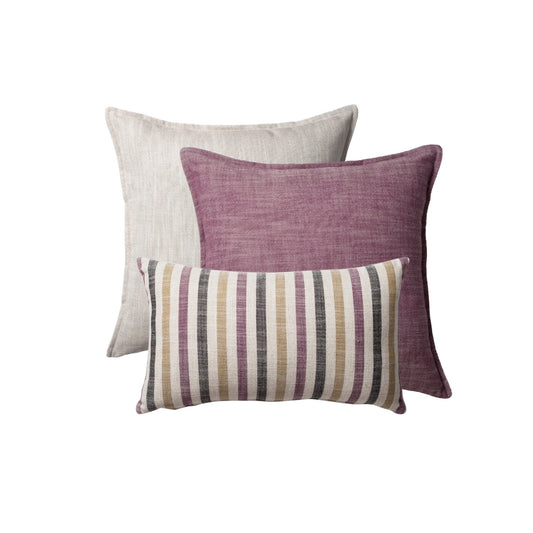 Porto & Capri - Decorative Pillow - 3-Piece Combo Set - Purple (Cover Only)