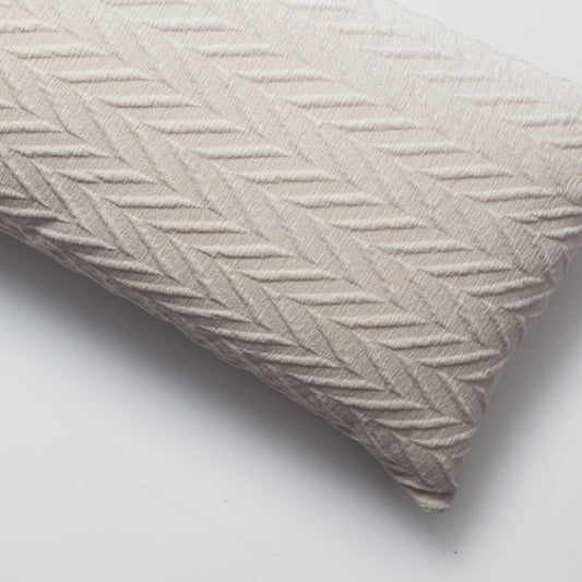 Cello - Embossed Pattern Cushion 14x28 Inch - White (Cover Only)