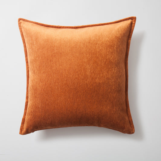 Eliza - Orange Viscose Natural Linen Pillow 20x20 Inch - Orange (Cover Only)