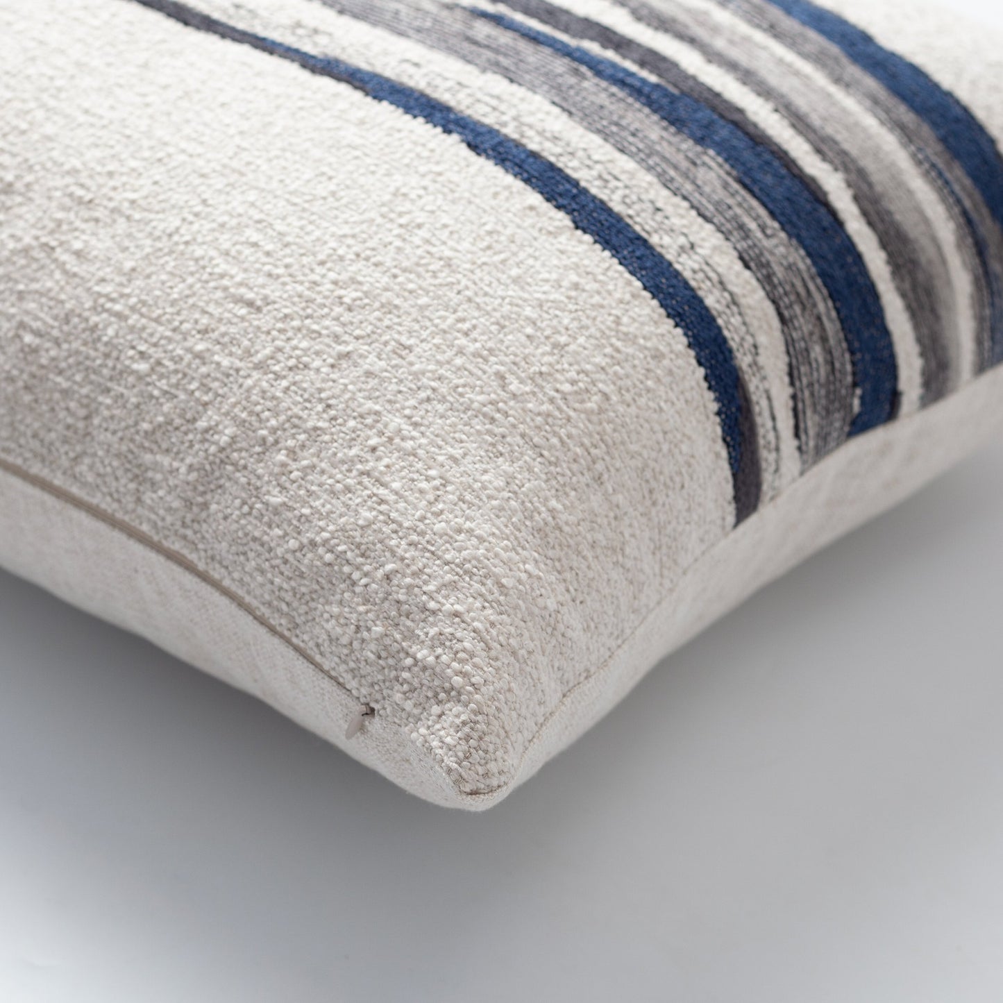 Combos  - Linen Floor and Woven Patterned Throw Pillow 50x50 Navy Blue