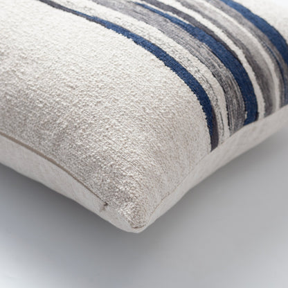 Combos  - Linen Floor and Woven Patterned Throw Pillow 50x50 Navy Blue