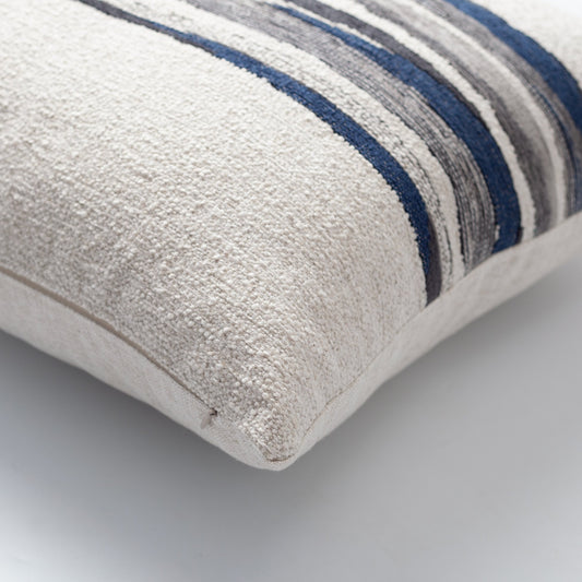Combos  - Linen Floor and Woven Patterned Throw Pillow 50x50 Navy Blue