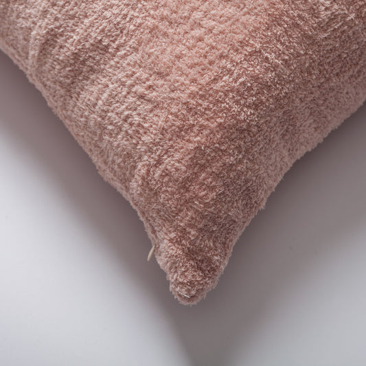Cozy - Sheepskin Texture Fluffy Cushion 20x20 Inch - Pink (Cover Only)