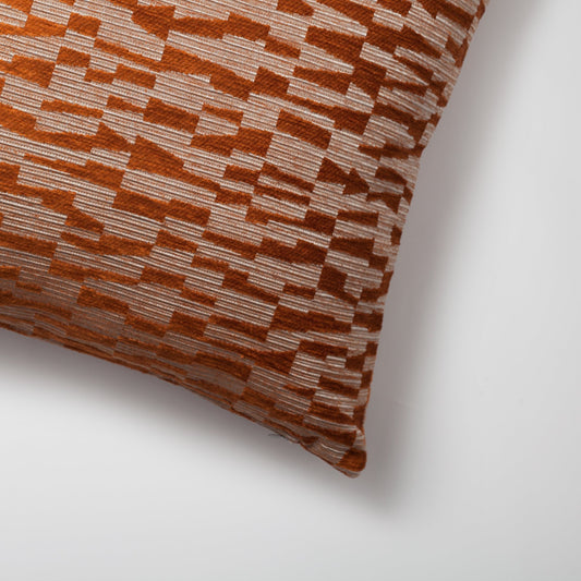 Bistro - Geometric Patterned 18x18 Inch Cushion - Orange (Cover Only)