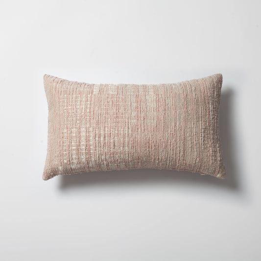Tweed - Abstract Textured Rectangle Pillow 12x20 Inch - Pink (Cover Only)