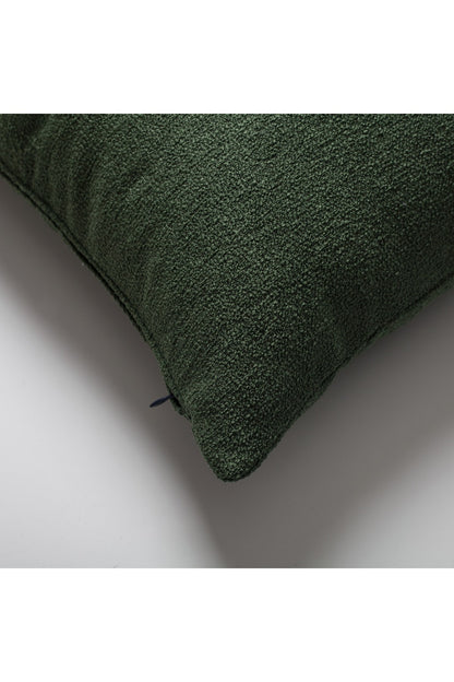 Julia - Plain Boucle Woven Rectangular Pillow 16x24 Inch - Green (Cover Only)