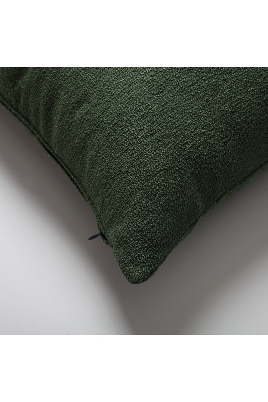 Julia - Plain Boucle Woven Rectangular Pillow 16x24 Inch - Green (Cover Only)