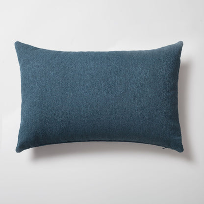 Julia - Plain Boucle Woven Rectangular Pillow 16x24 Inch - Aegan Blue (Cover Only)