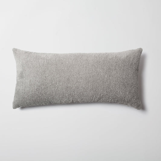 Cozy - Sheepskin Texture Fluffy Cushion 14x28 Inch - Light Gray (Cover Only)