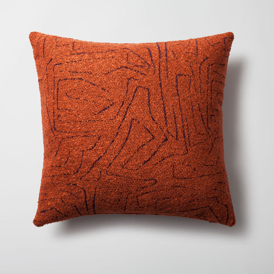 Amorf - Abstract Patterned 20x20 Inch Cushion - Orange (Cover Only)