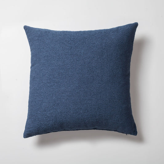 Julia - Plain Boucle Woven Square Pillow 20x20 Inch - Blue (Cover Only)