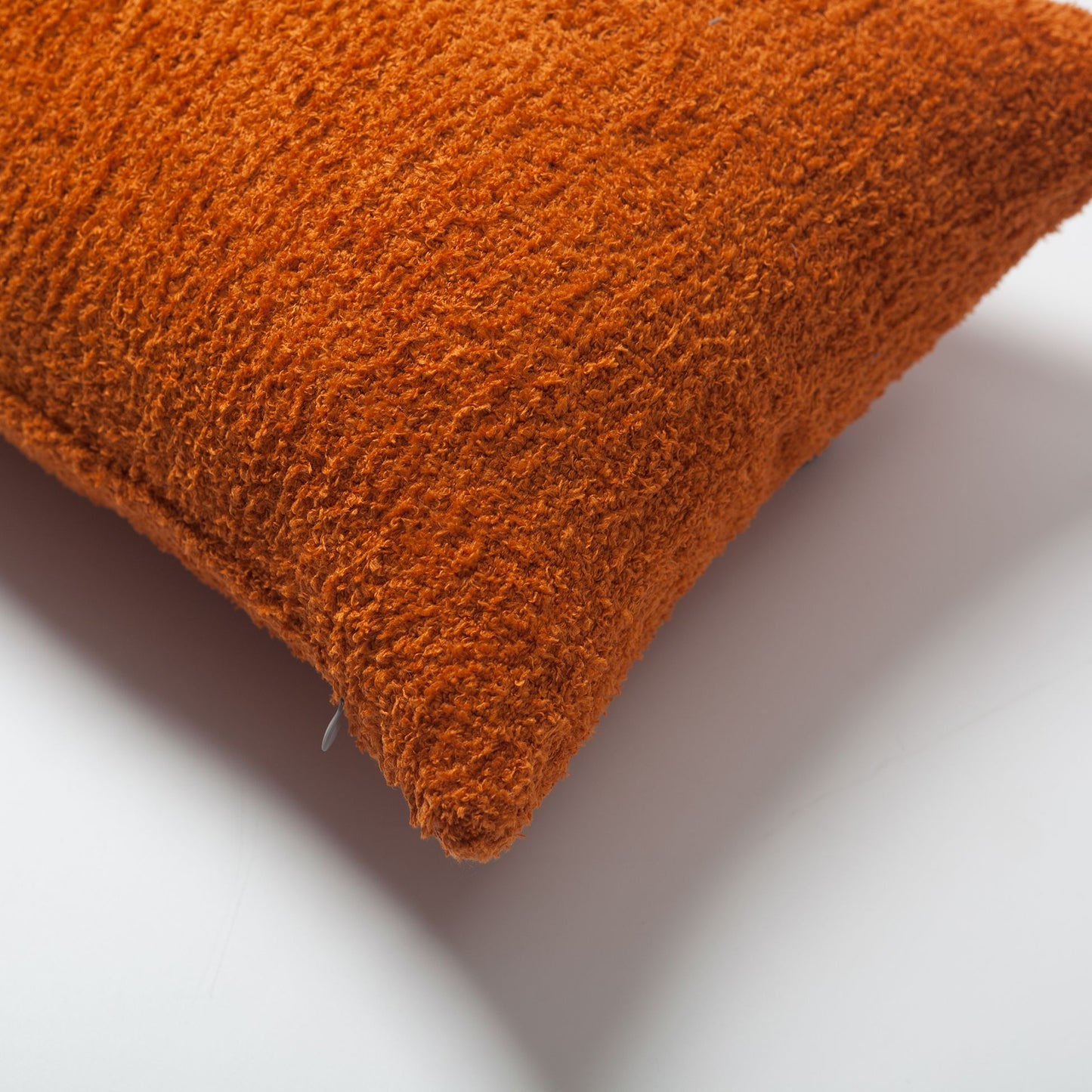 Cozy - Sheepskin Texture Fluffy Cushion 14x28 Inch - Orange (Cover Only)