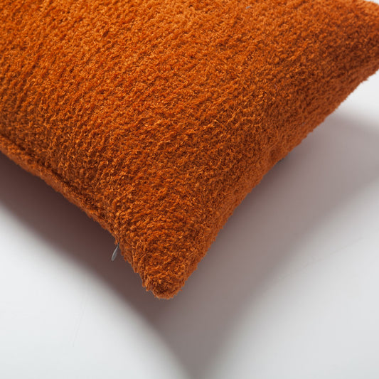 Cozy - Sheepskin Texture Fluffy Cushion 14x28 Inch - Orange (Cover Only)