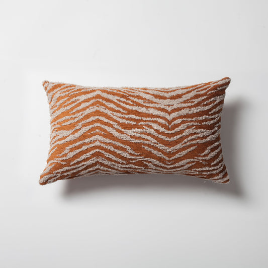 Tokyo - Geometric Zebra Patterned Pillow 12x20 Inch - Orange (Cover Only)