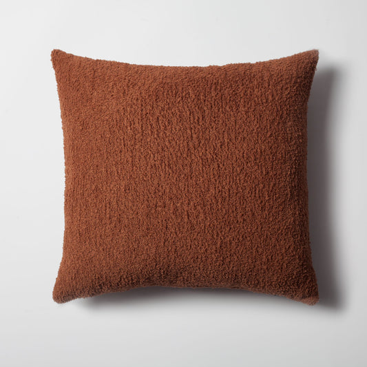 Cozy - Sheepskin Texture Fluffy Cushion 20x20 Inch - Brown (Cover Only)