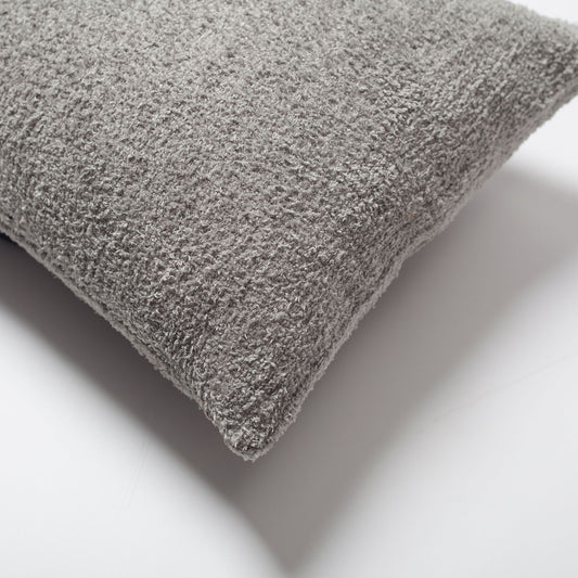 Cozy - Sheepskin Texture Fluffy Cushion 14x28 Inch - Light Gray (Cover Only)