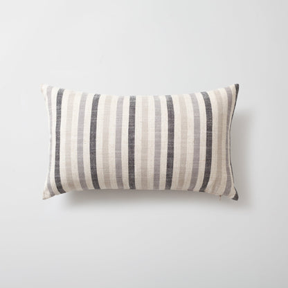 StripeOnStripe  - Decorative Pillow - Set of 3 - Grey & Linen