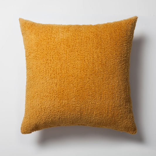Cozy - Sheepskin Texture Fluffy Cushion 20x20 Inch - Yellow (Cover Only)