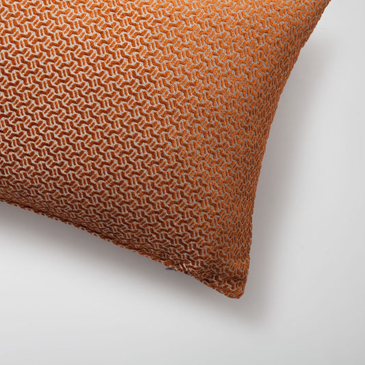 Arte - Geometric Patterned 12x20 Inch Cushion - Orange (Cover Only)