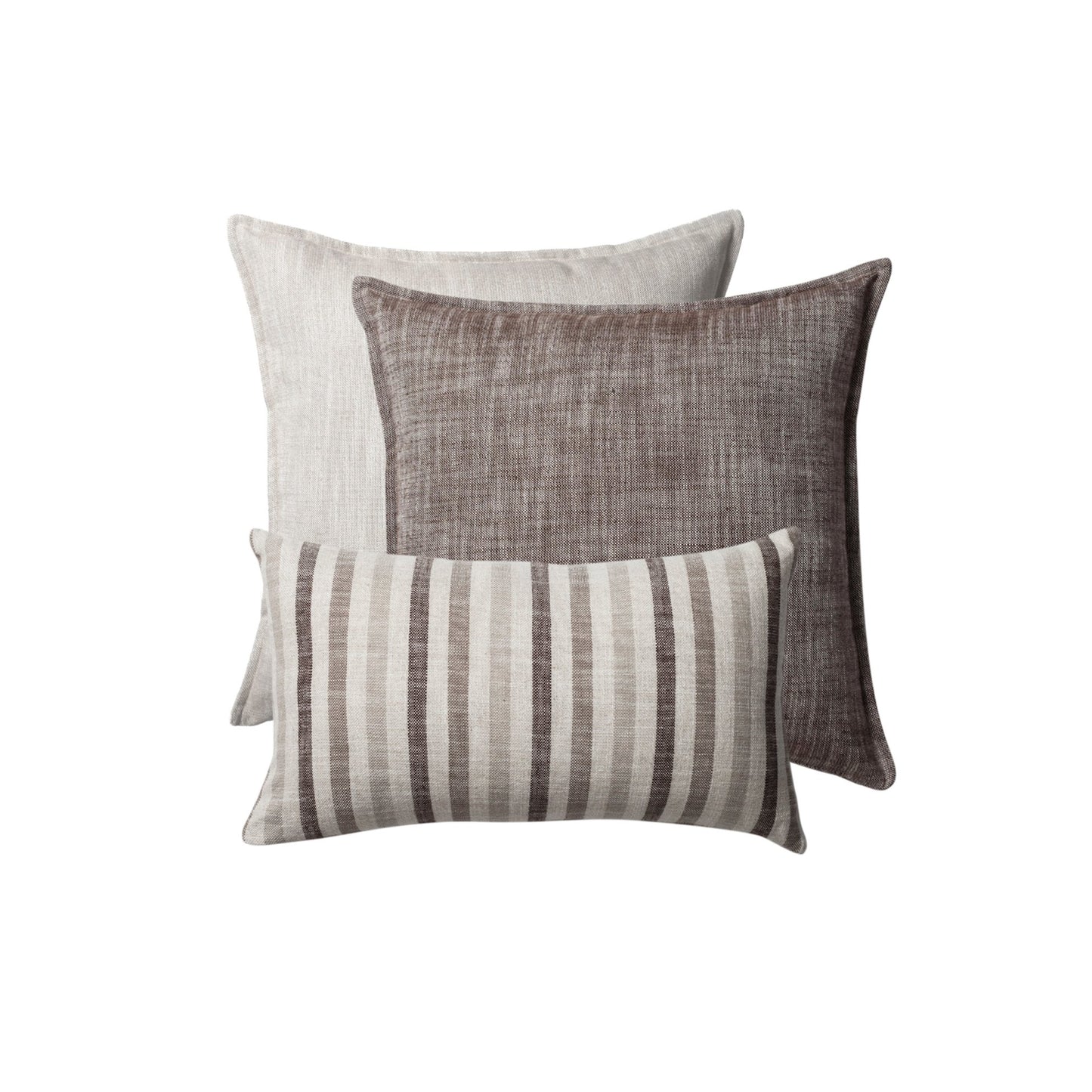 Porto & Capri - Decorative Pillow - 3-Piece Combo Set - Brown (Cover Only)