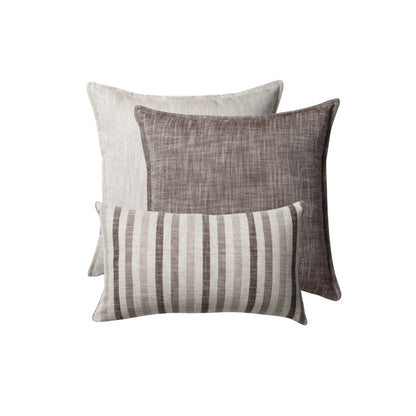 Porto & Capri - Decorative Pillow - 3-Piece Combo Set - Brown (Cover Only)