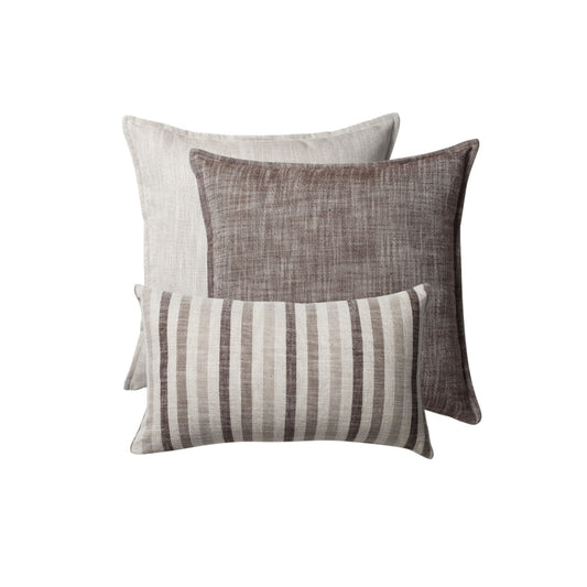Porto & Capri - Decorative Pillow - 3-Piece Combo Set - Brown (Cover Only)