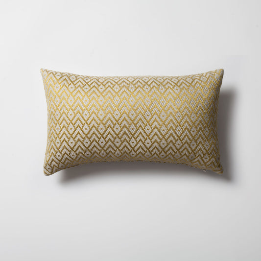 Gusto - Linen Modern Small Patterned Linen Pillow 12x20 Inch - Oil Green (Cover Only)