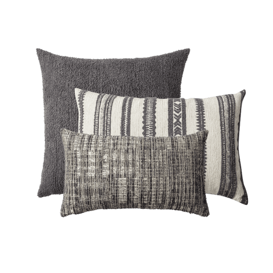 Cozy & Mitos - 3-Piece Cushion Combo Set- Gray (Cover Only)