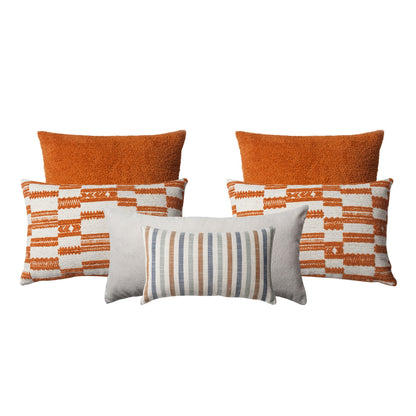Surya & Cozy & Capri 6-Piece Combo Pillow Set - Orange (Cover Only)