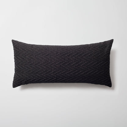 Cello - Embossed Pattern Cushion 14x28 Inch - Black (Cover Only)