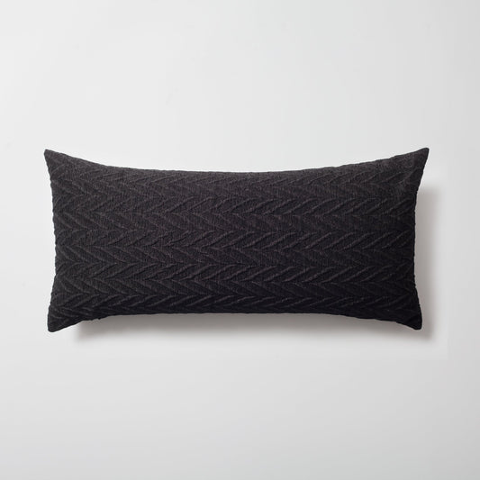 Cello - Embossed Pattern Cushion 14x28 Inch - Black (Cover Only)