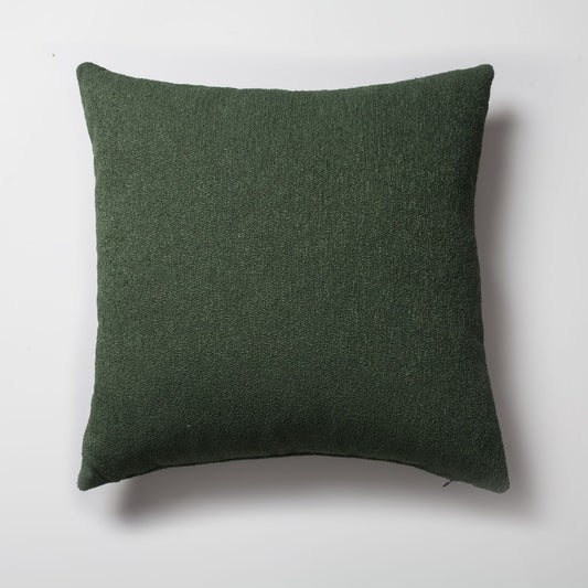 Julia - Plain Boucle Woven Square Pillow 20x20 Inch - Green (Cover Only)