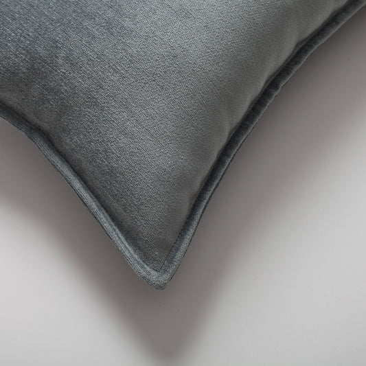 Eliza - Blue Viscose Natural Linen Pillow 16x24 Inch - Blue (Cover Only)