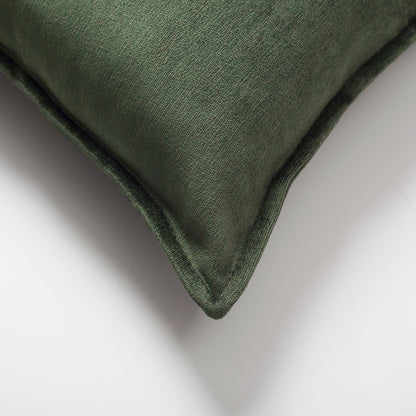 Eliza - Green Viscose Natural Linen Pillow 20x20 Inch - Green (Cover Only)