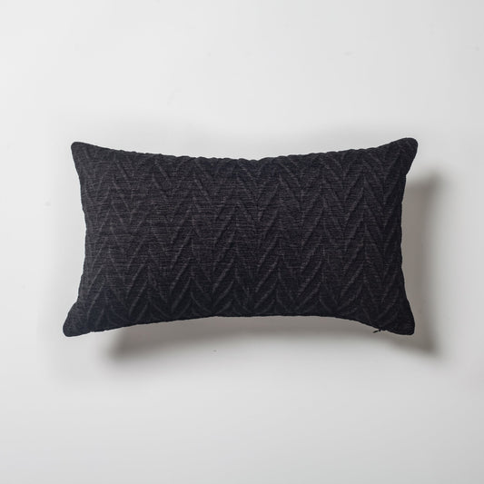 Cello - Embossed Pattern Cushion 12x20 Inch - Black (Cover Only)