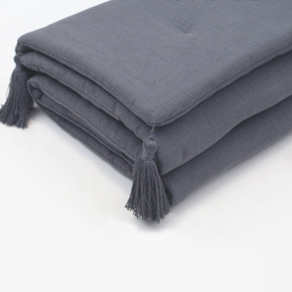 Loom  - Linen Tassel Bed Runner + Set of 2 Padded - Dark Grey
