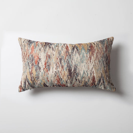 Genoa - Watercolor Effect Patterned Linen Pillow 12x20 Inch (Cover Only)